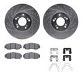 Dynamic Friction Co 7312-58023, Rotors-Drilled, Slotted-SLV w/3000 Series Ceramic Brake Pads incl. Hardware, Zinc Coat 7312-58023